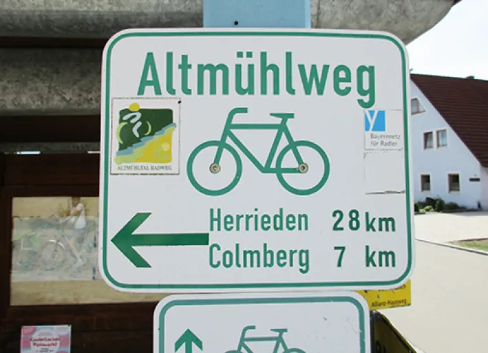 Wegweiser Altmühl-Radweg