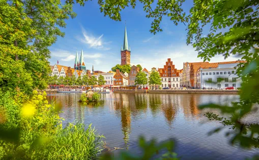 Blick auf Hansestadt Lübeck